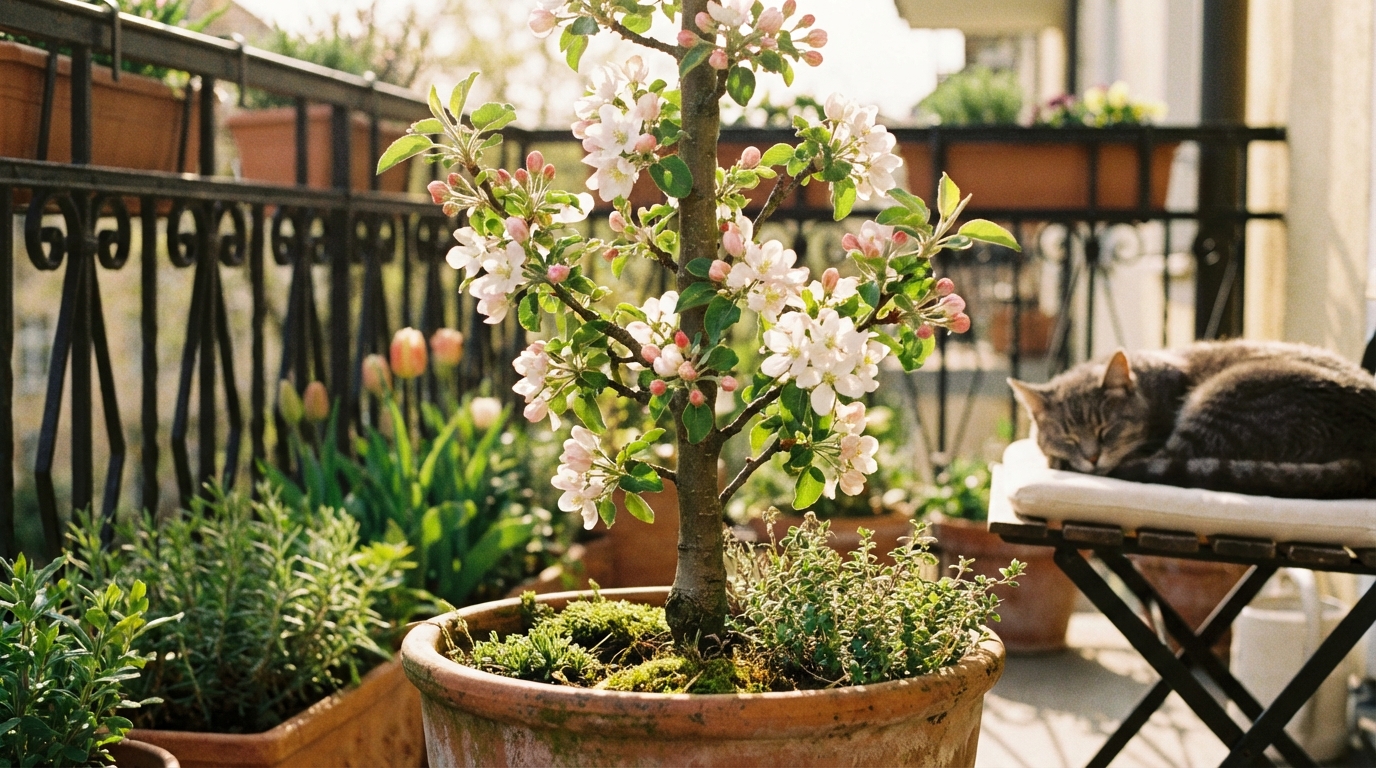Même sans le moindre bout de pelouse, cette trouvaille de pépiniériste permet de s’offrir des récoltes de fruits inespérées sur un simple coin de balcon