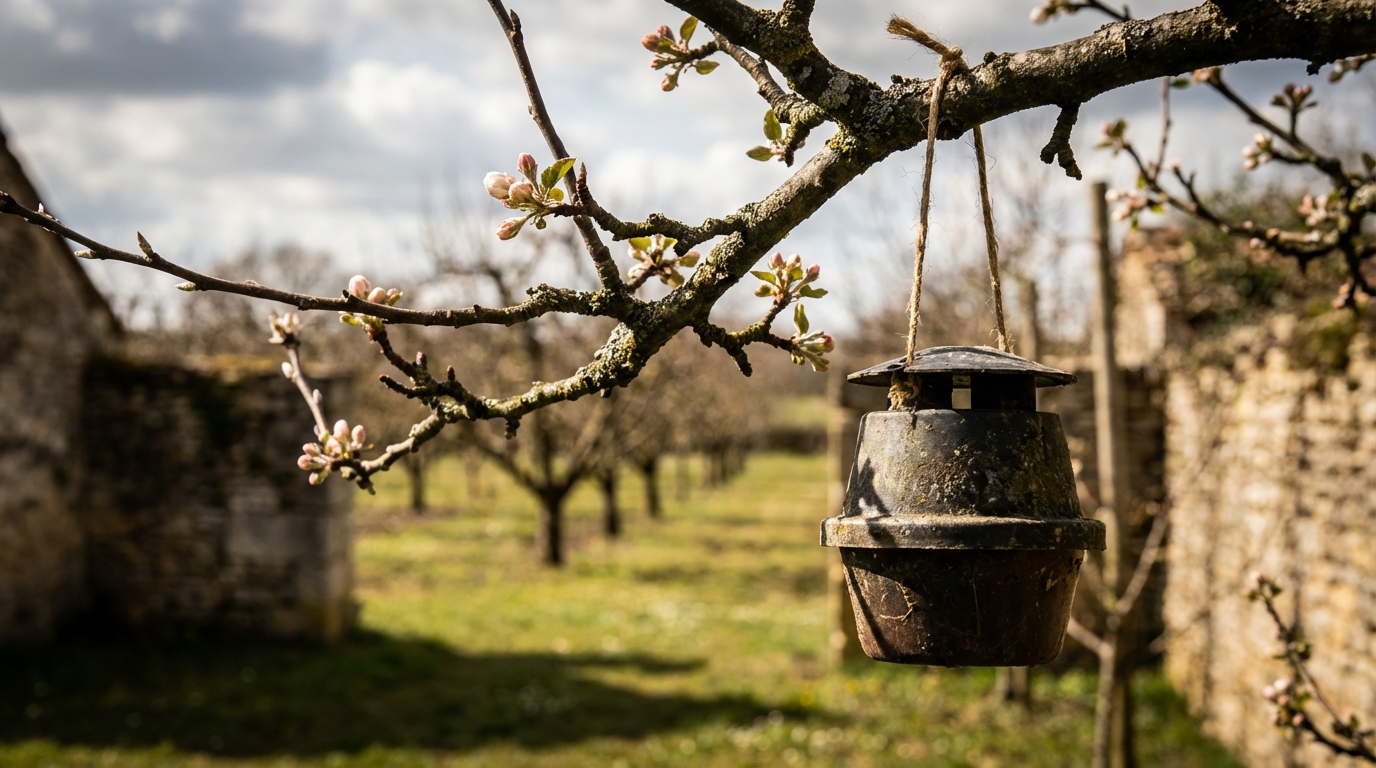 Je pensais qu’un simple piège suspendu suffirait au verger : la véritable stratégie d’observation à adopter dès cette semaine pour garantir des pommes sans aucun ver cet été