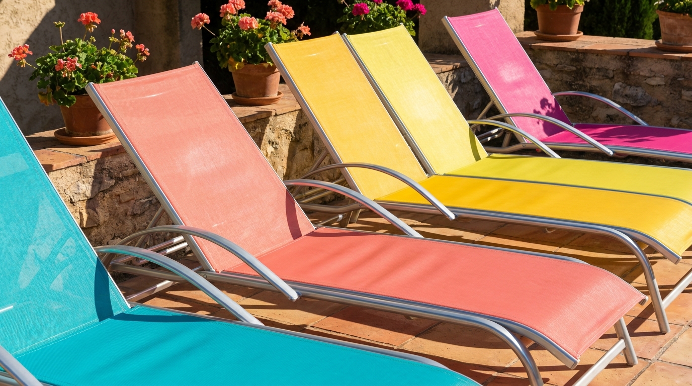 C’est fini pour les transats blancs qui jaunissent : en 2026, ces 5 modèles colorés transforment toutes les terrasses