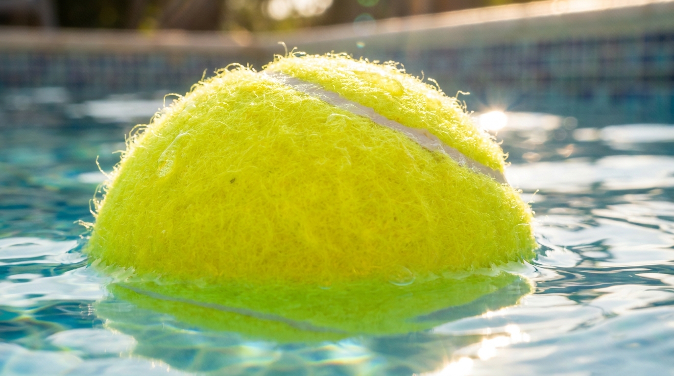 Ils jettent une balle de tennis dans la piscine depuis qu&rsquo;un pisciniste leur a montré ce qu&rsquo;elle absorbe