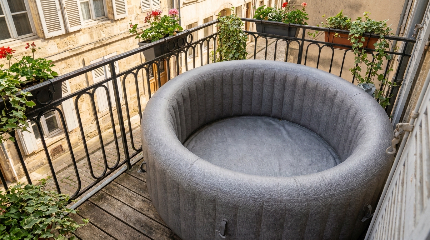 J’ai posé mon spa gonflable sur le balcon un dimanche après-midi : trois mois plus tard, une lettre du syndic m’a appris que j’avais tout faux