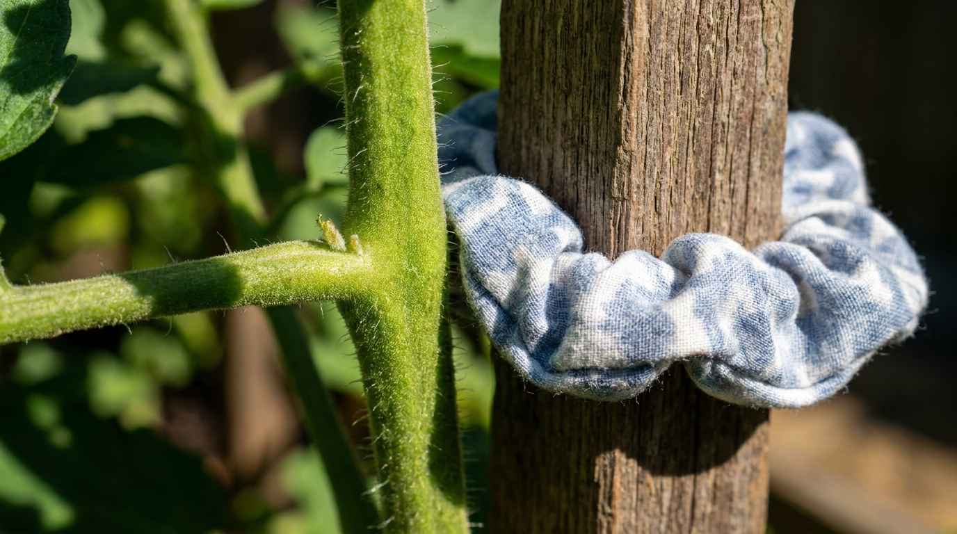 Je cisaillais les tiges de mes tomates sans le vouloir : ce petit accessoire de la salle de bain offre un maintien miraculeux face au vent cet été