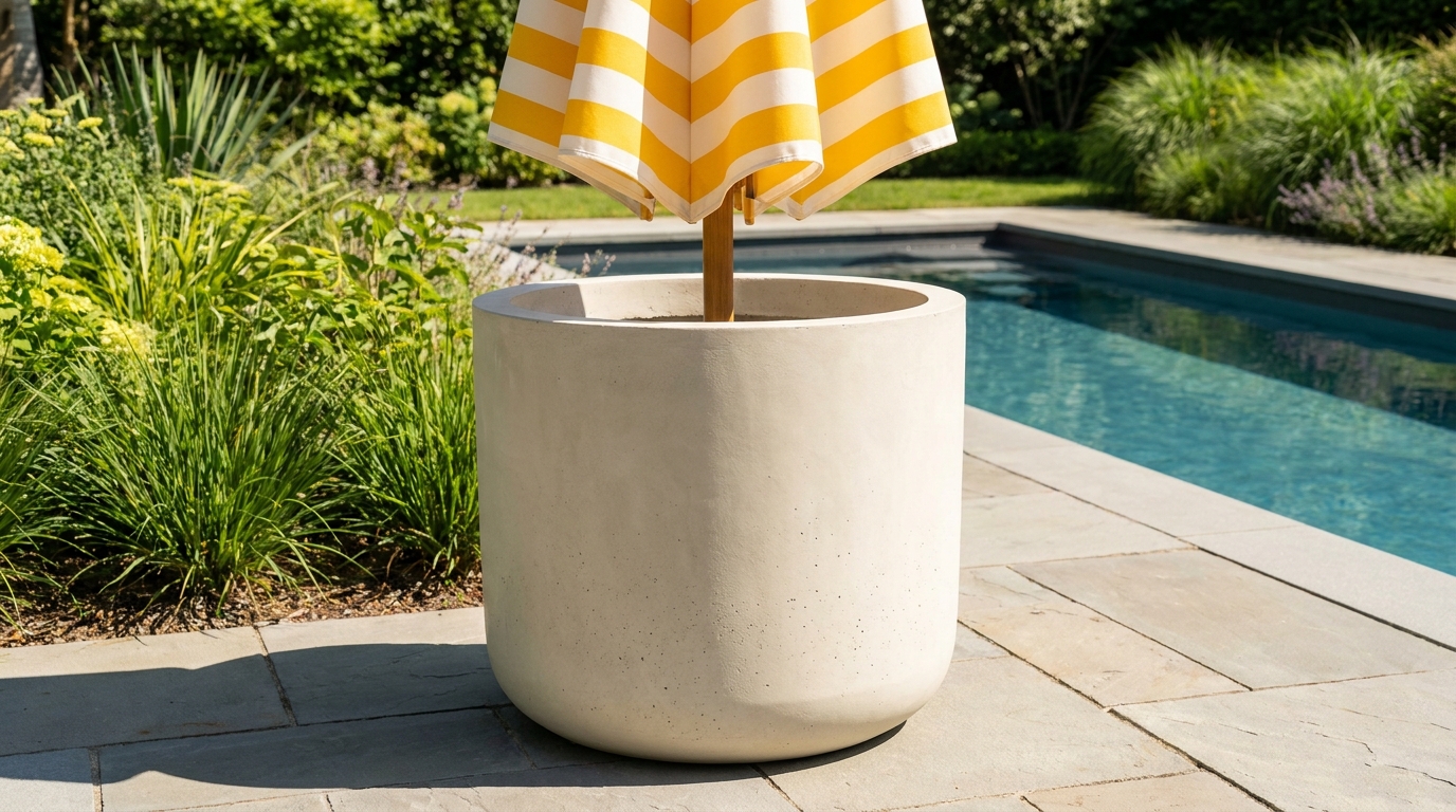 Fini le pied de parasol moche à 40 € : en 2026, voici ce que je fabrique avec trois fois rien en un week-end