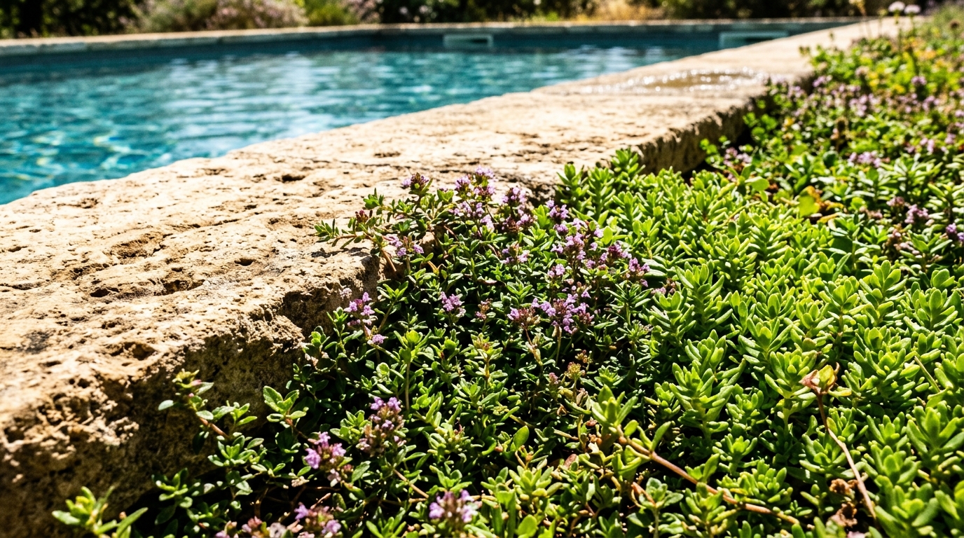 Les propriétaires de piscine l’ignorent : ce détail végétal autour des margelles fait chuter la température du sol en juillet