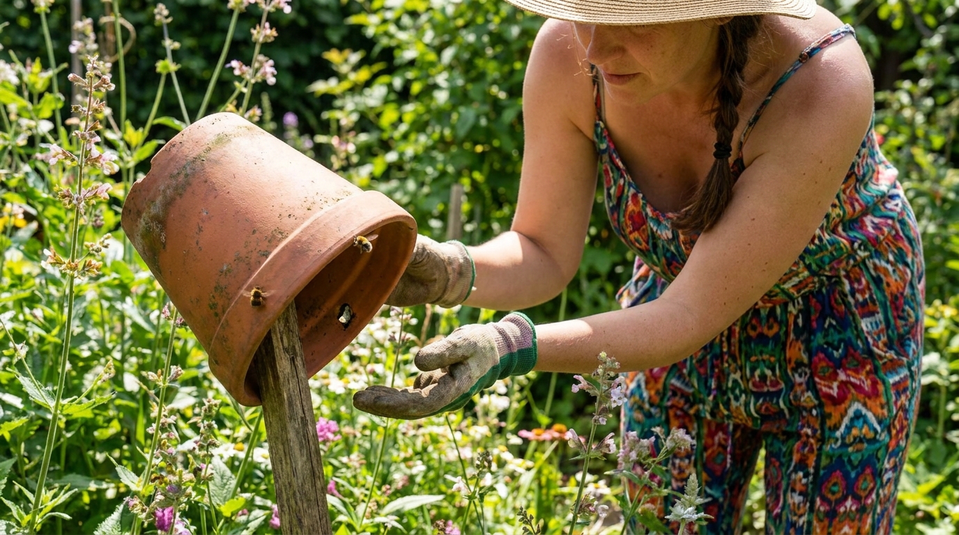 Vous pensez que ce pot à l’envers n’est qu’une charmante décoration de jardin ? La véritable catastrophe qui s’y prépare si vous avez le malheur de le soulever ce mois-ci