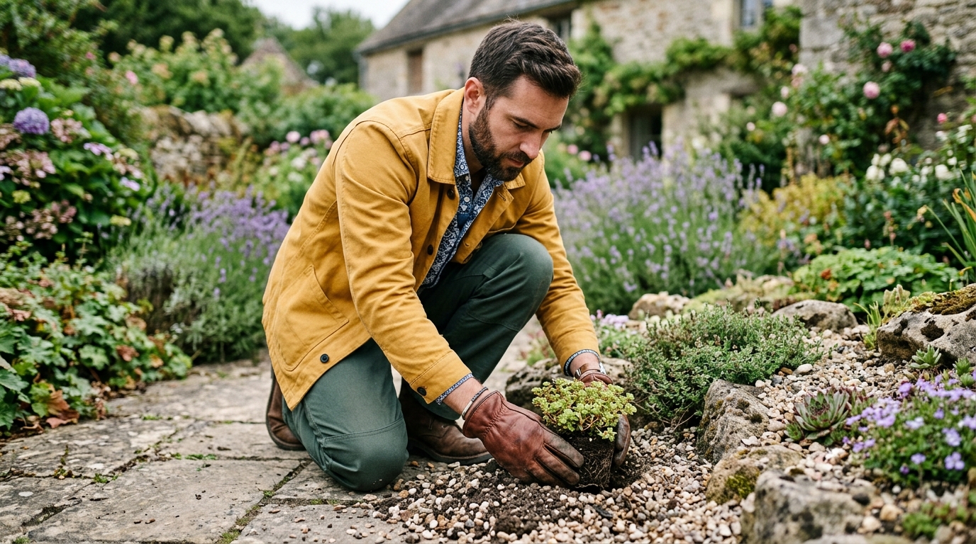 Ce geste au fond du trou de plantation en septembre : le secret des rocailles qui traversent l&rsquo;été suivant sans arrosoir